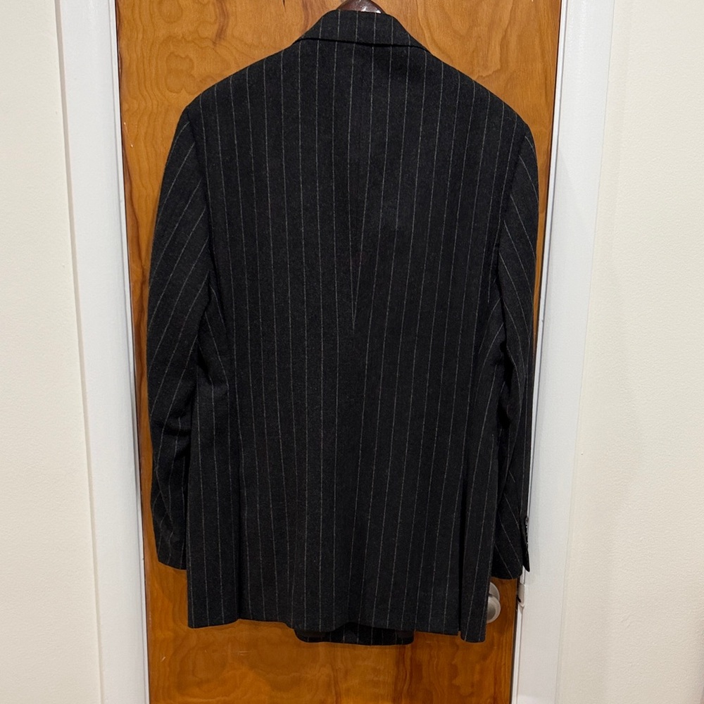 Polo Ralph LaurenCharcoal Pinstripe Double-Breasted jacket wool and cashmere - Picture 10 of 12